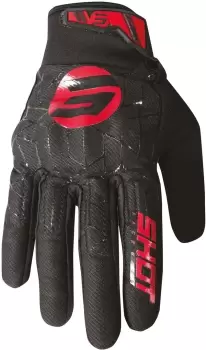 Shot Drift Spider Motocross Gloves, black-red, Size L, black-red, Size L