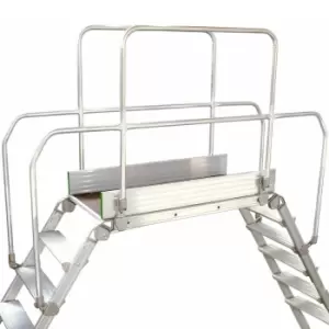 Image of 3 Tread Industrial Bridging Steps & Handle Crossover Ladder 1.2m x 0.5m Platform