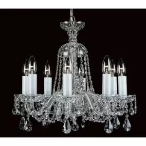 image of 28-impex - Chandelier without lampshades Bela Lead crystal 8 bulbs 45cm