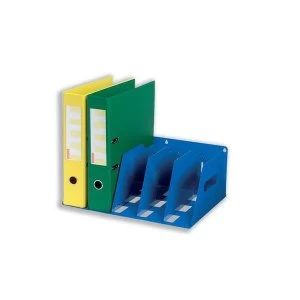 Image of Lever Arch Filing Rack Portable Rigid Metal Blue