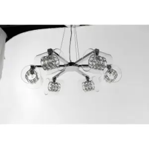 image of Impex Sonja 6 Light Chrome Ceiling Pendant