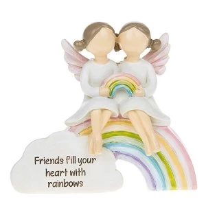 Image of Rainbow Angels Friends Heart Ornament