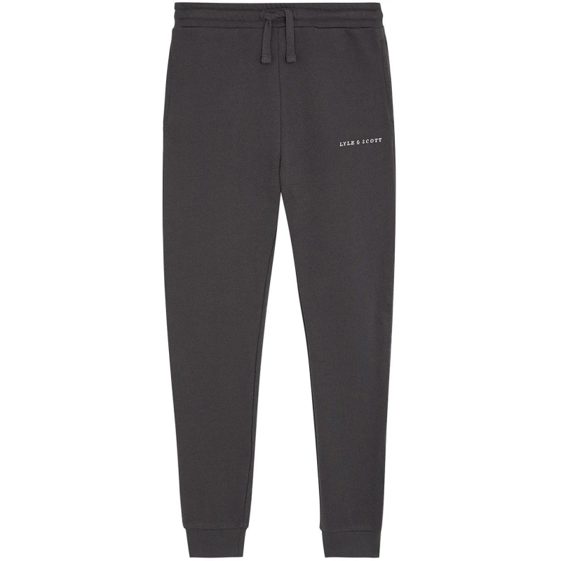 Image of Lyle and Scott Lyle Script Jogger Jn44 Closed Hem Fleece Jogging Bottoms 8-9Y Grey 48252502175