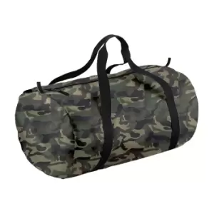 BagBase Packaway Barrel Bag / Duffle Water Resistant Travel Bag (32 Litres) (One Size) (Jungle Camo/Black)