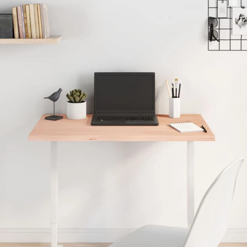 Image of Vidaxl Table Top 80X60X2cm Untreated Solid Wood Oak, Brown 3156296