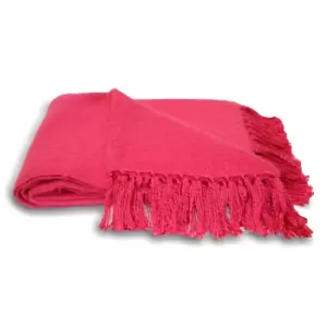 image of Riva Home Chiltern Throw (127x180cm) (Fuchsia)