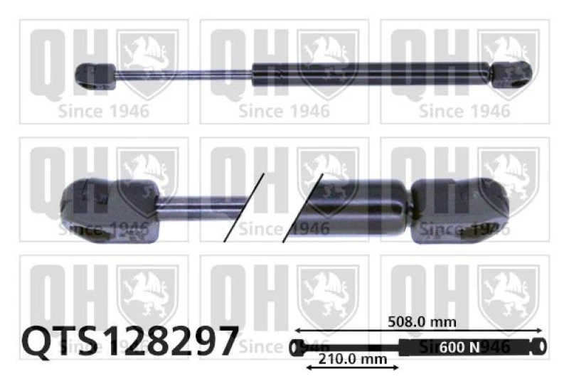 Image of QUINTON HAZELL Tailgate strut QUINTON HAZELL QTS128297