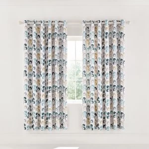 Image of Helena Springfield Liv Tolka Teal Eyelet Curtains MultiColoured