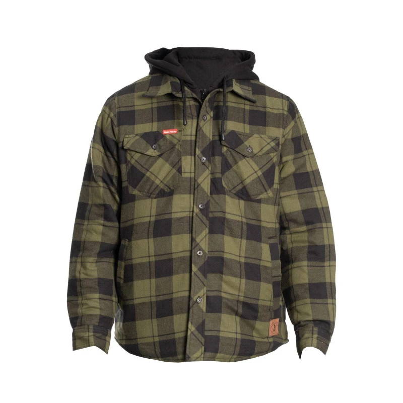 Image of Hard Yakka Quilted Flannel Shacket Green