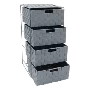 image of JVL Vichy 4 Drawer Wide Nylon Storage Tower