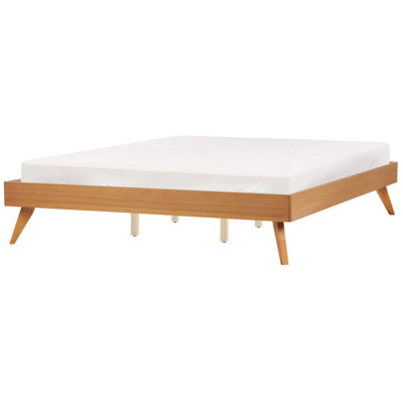 Image of Beliani Bed Without Headboard Berric 180 X 200 Cm (Eu Super King) Natural Ash Wood