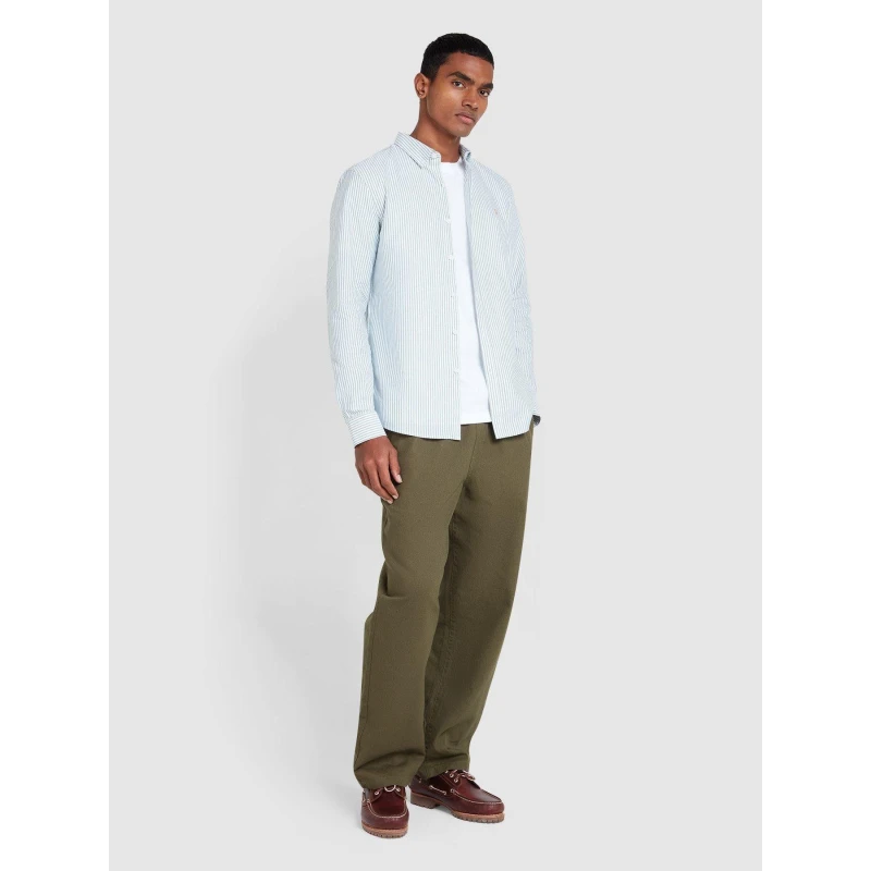Image of Farah Brewer Stripe Sn63 Green 387 male Small