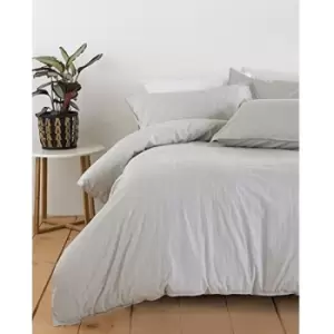 Image of Riva Paoletti Linear Duvet Cover Set (Super King) (Grey) - Grey
