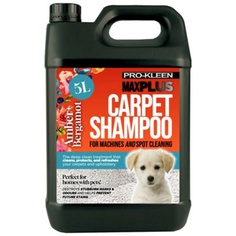 Image of ProKleen Carpet Cleaning Shampoo Odour Remover Amber & Bergamot Scent 1 x 5L Clear unisex