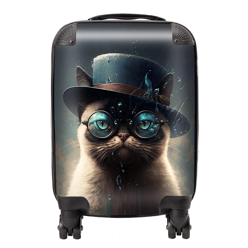 Image of Warren Reed Designer Siamese Cat Splashart Suitcase - Medium