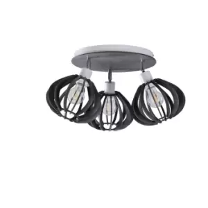 image of Nicoleta Ceiling Spotlight Clusters Grey, 32cm, 3x E27