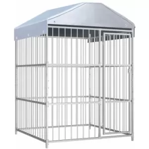 Image of Vidaxl - Outdoor Dog Kennel with Roof 150x150x200cm Silver