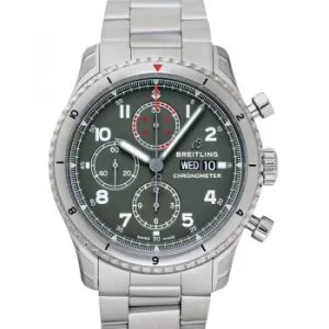 image of Aviator 8 Chronograph Curtiss Warhawk Automatic Green Dial Mens Watch