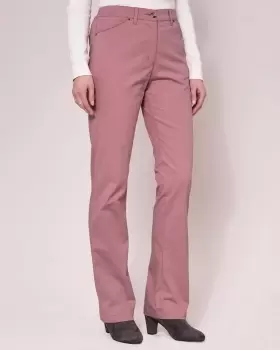 image of Cotton Traders Womens Classic Straight-Leg Chino Trousers in Pink