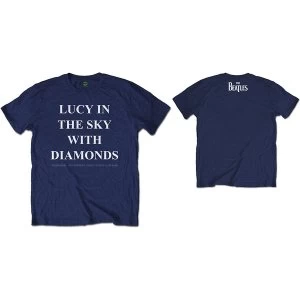 Image of The Beatles - Lucy in the sky with diamonds Unisex Large T-Shirt - Blue