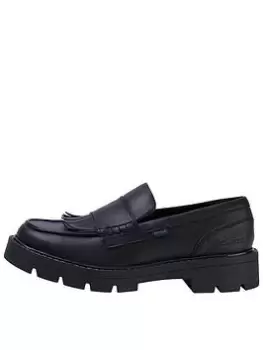Image of Kickers Youth Kori Kilty Loafer Vegan, Black, Size 3 Older
