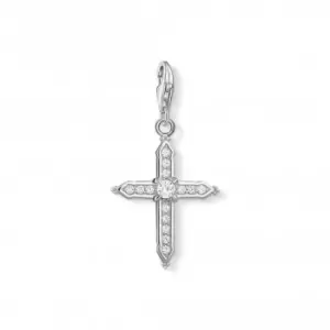 Sterling Silver Zirconia White Cross Charm 1732-051-14