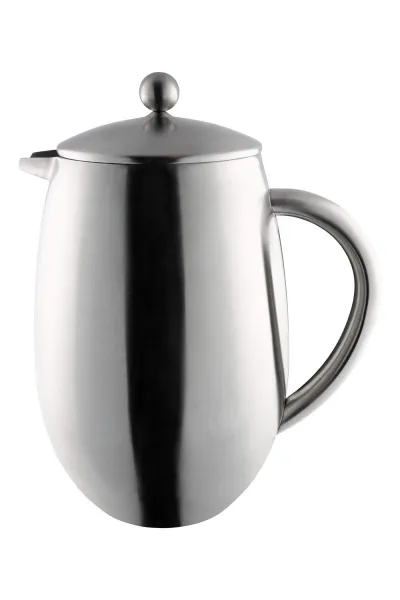 image of Grunwerg Bellied 6 cup Cafetiere, Double Wall, Satin Finish