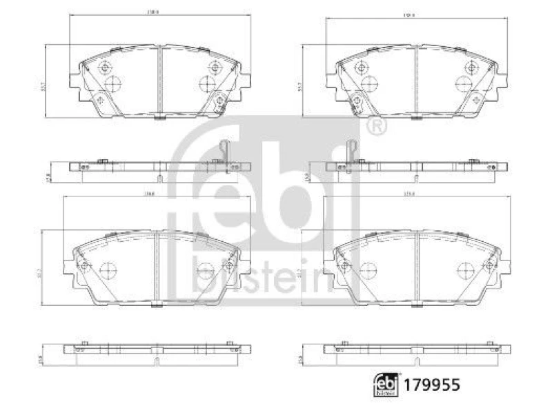 Image of Brake pad set FEBI BILSTEIN 179955