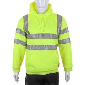 Image of B Seen Sweatshirt Hooded Hi Vis 280gsm 2XL Saturn Yellow Ref