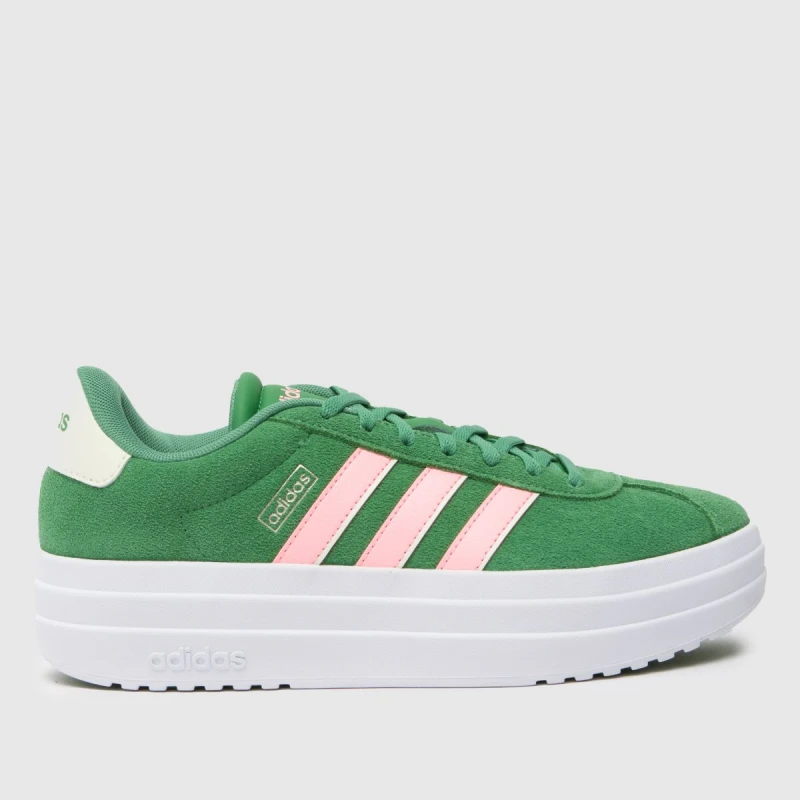 Image of adidas vl court bold trainers in green multi Green Multi UK 4 (EU 36?)