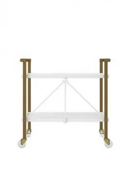 Cosmoliving Trevia Folding Cart - White/ Gold