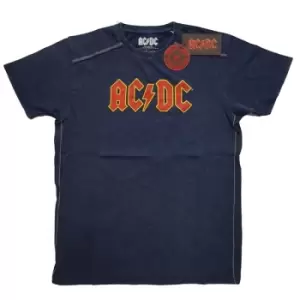 Image of AC/DC - Logo Unisex XX-Large Snow Wash T-Shirt - Blue