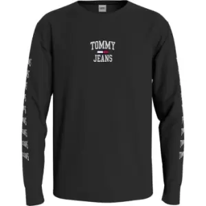 Image of Tommy Jeans Homespun Long Sleeve T Shirt - Black