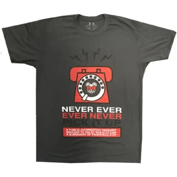 Image of Radiohead - Never Pick It Up Unisex Large T-Shirt - Grey