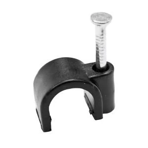 image of BQ Black 7mm Round Cable Clips Pack of 100