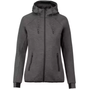 image of Proact Womens/Ladies Performance Hooded Jacket (S) (Deep Grey Heather)