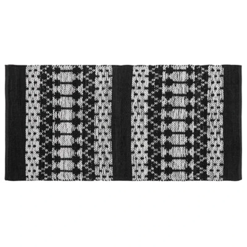 Image of Beliani Rug Sokun Black 80 X 150 Cm Leather