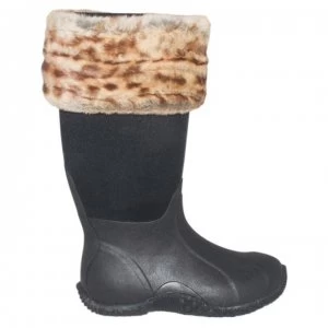 image of Requisite Desert Leopard Faux Fur Boot Toppers One Size