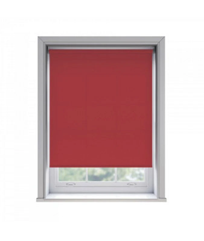 Image of 45Cm No Drill Self Adhesive Red Thermal Blackout Roller Blind (170Cm Drop)