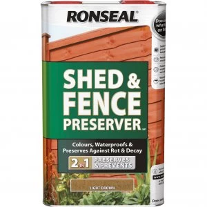 Ronseal Shed and Fence Preserver Dark Brown 5l