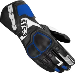 image of Spidi STS-3 Motorcycle Gloves, black-blue Size M black-blue, Size M