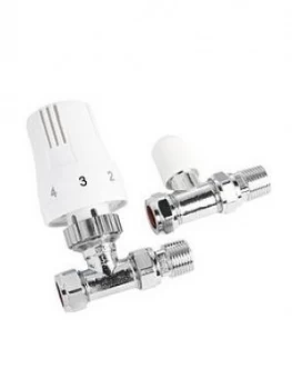 image of Ultraheat Straight Thermostatic Valve & Trv Head/Ls Twin Pack