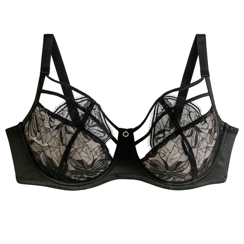 Image of Pomm'Poire Underwired full support bra For Her Pomm'Poire Dedale Noir Female 100D