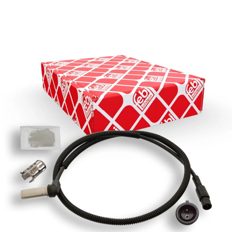Image of FEBI BILSTEIN 106387 ABS Sensor Rear Axle Right, with bush Sensor,wheel speed (412)
