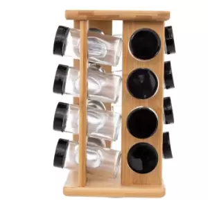 Image of Bamboo 16 Jar Spice Rack Set Natural