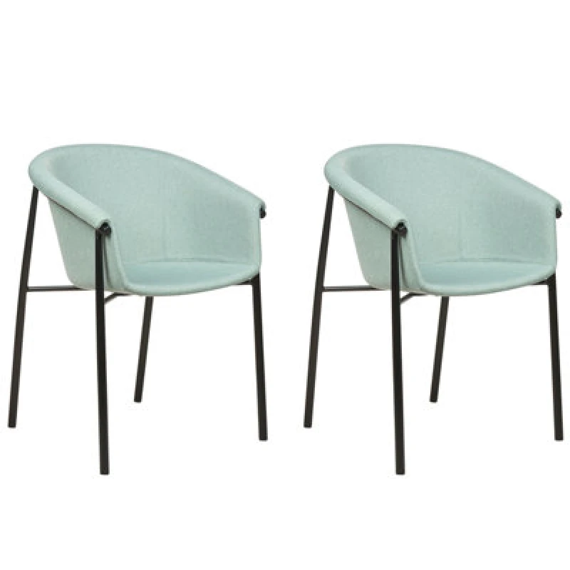 Image of Beliani Set Of 2 Dining Chairs Ames Mint Green