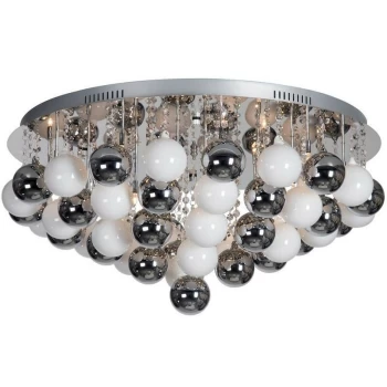 Linea Verdace Spoetnik 20 Light Glass & Crystal Ceiling Light Chrome