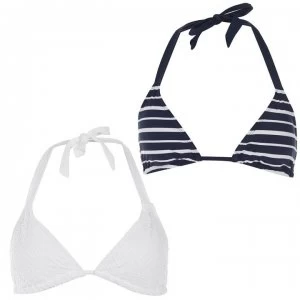 image of Dorina Dorina Valen 2 Pack Triangle Bikini Tops - BlueSTRIPEWHITE