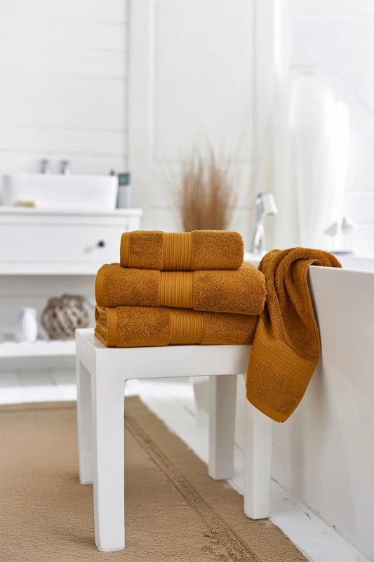 Image of Deyongs Deyongs Bliss Pima Supersoft Fluffy Cotton 650gsm Towels 2025 in Terracotta Size: Hand Towel Pair Terracotta Hand Towel Pair Unisex 50549901