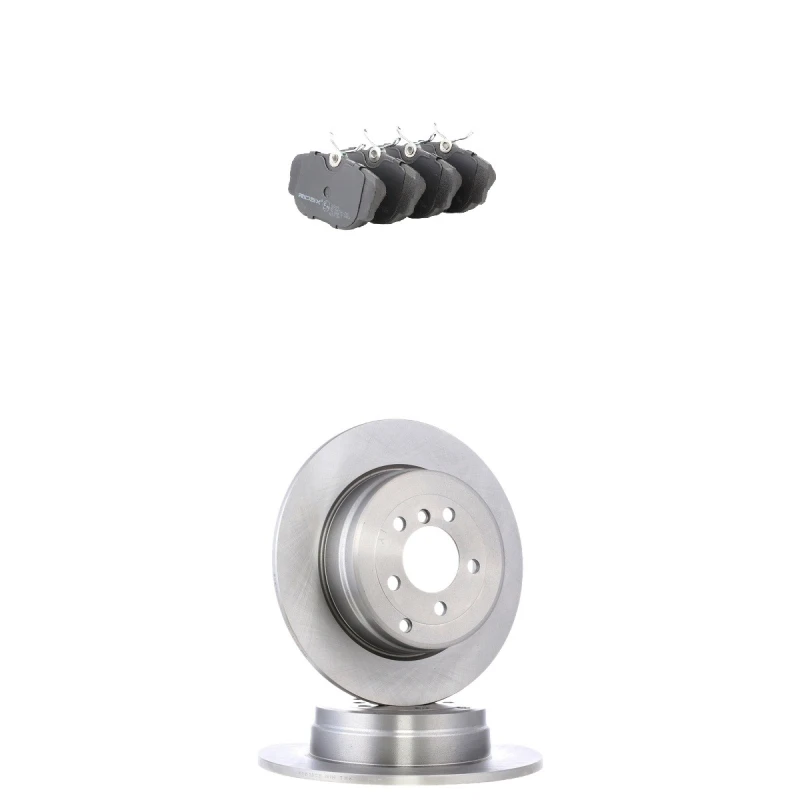 Image of RIDEX 3405B2247 Brake disc and pads set Rear Axle, Brake Disc Type: Solid, excl. wear warning contact Brake Set,disc brakes (3405)